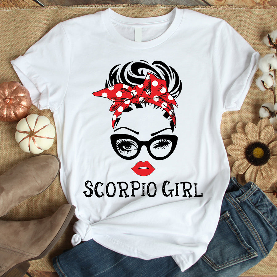 Scorpio Girl, Scorpio Birthday Shirts for woman, Scorpio birthday month, Scorpio cotton T-shirt for her