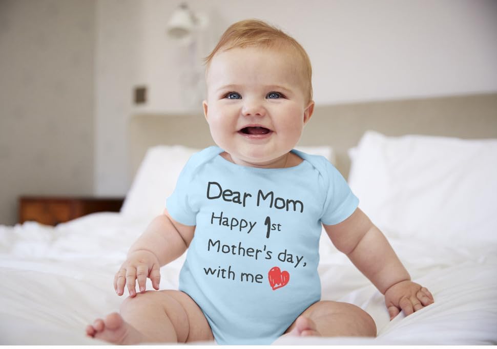 BesserBay Happy 1st Mommys Day with Me - Baby Bodysuit Mothers Day Baby Onesie 100% Cotton