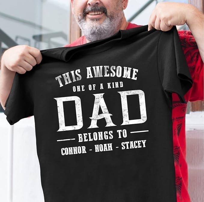 Personalized Shirt for Dad Shirt with Kids, Gifts for Dad Papa Shirts, Fathers Day Birthday Gifts, Gifts for Men Shirt