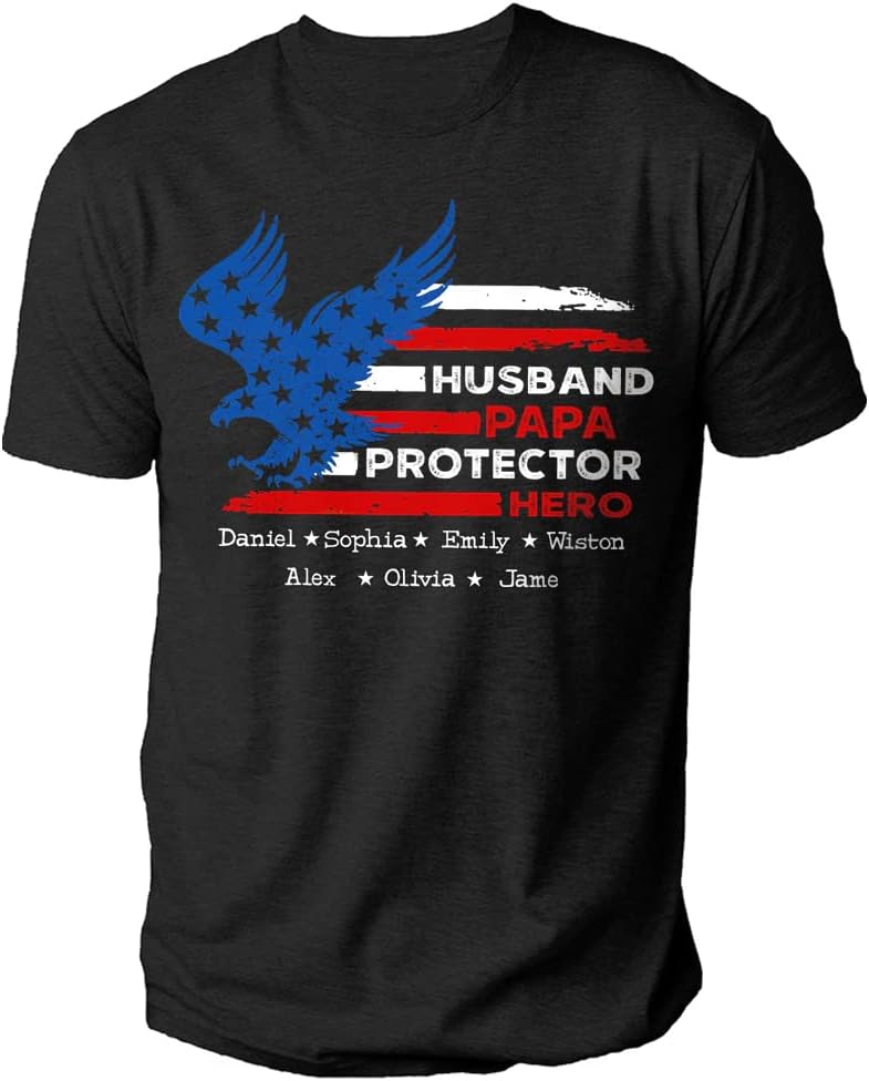 Personalized Shirt for Dad Shirt with Kids, Gifts for Dad Papa Shirts, Fathers Day Birthday Gifts, Gifts for Men Shirt