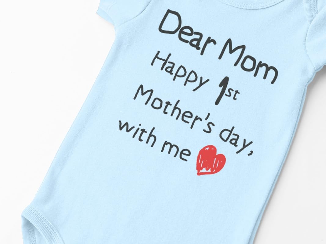 BesserBay Happy 1st Mommys Day with Me - Baby Bodysuit Mothers Day Baby Onesie 100% Cotton