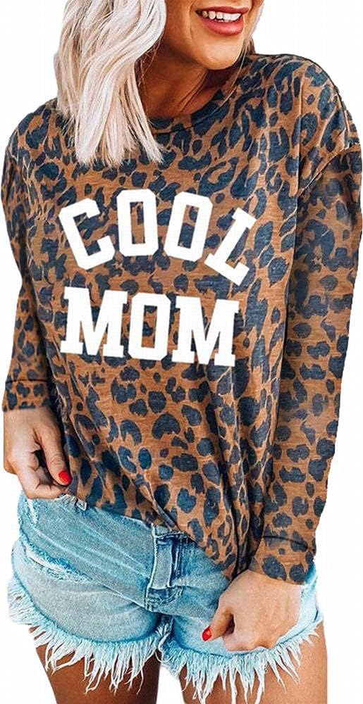 Womens Madre Leopard Print T-Shirts Short Sleeve Mama Shirts Cheetah Mom Graphic Tees Tops