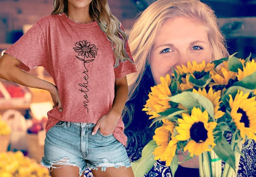 Bealatt Women's Sunflower Graphic Shirts Sunflower Pattern Print Tank Tops Casual Sleeveless Summer Tops Holiday Tee Shirt Mother Shirt