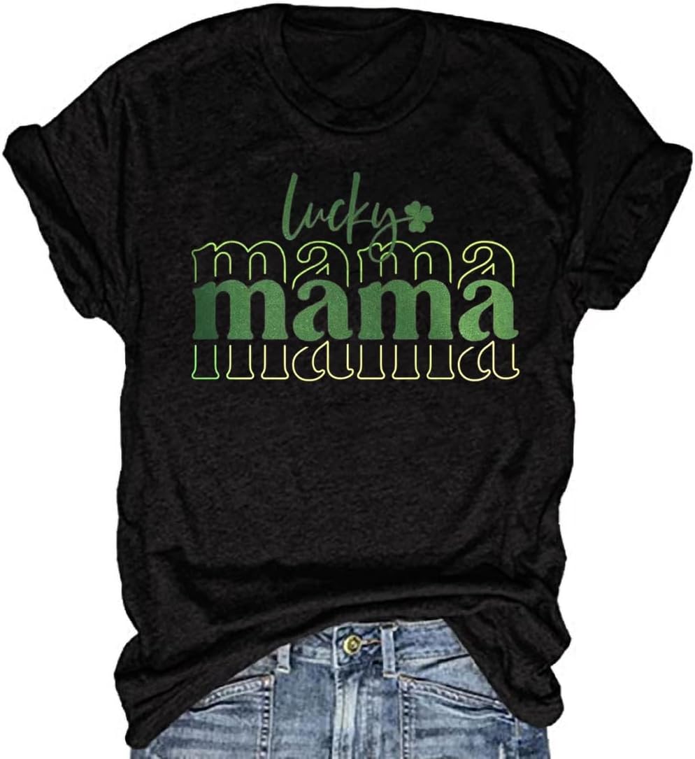 T-Shirt for Mama Women's Mom Life Graphic Tees Casual Cute Mother's Day Tops for Mommy