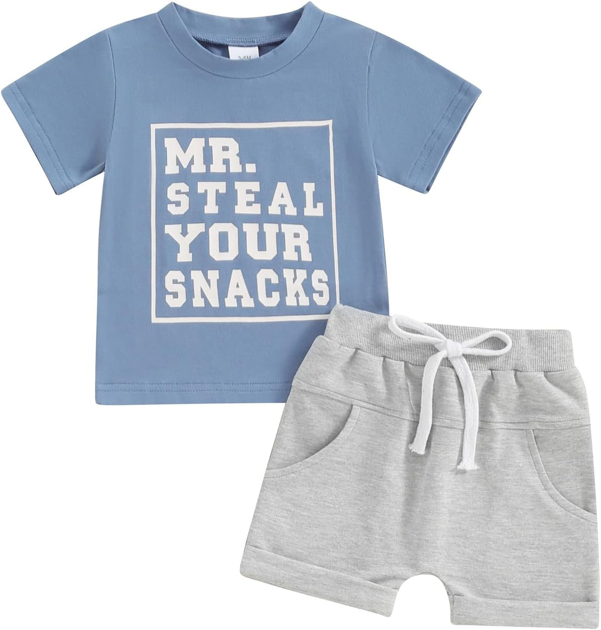 BemeyourBBs Toddler Baby Boy Summer Clothes Funny Letter T Shirt Elastic Waist Pockets Shorts Set 2 Piece Outfit