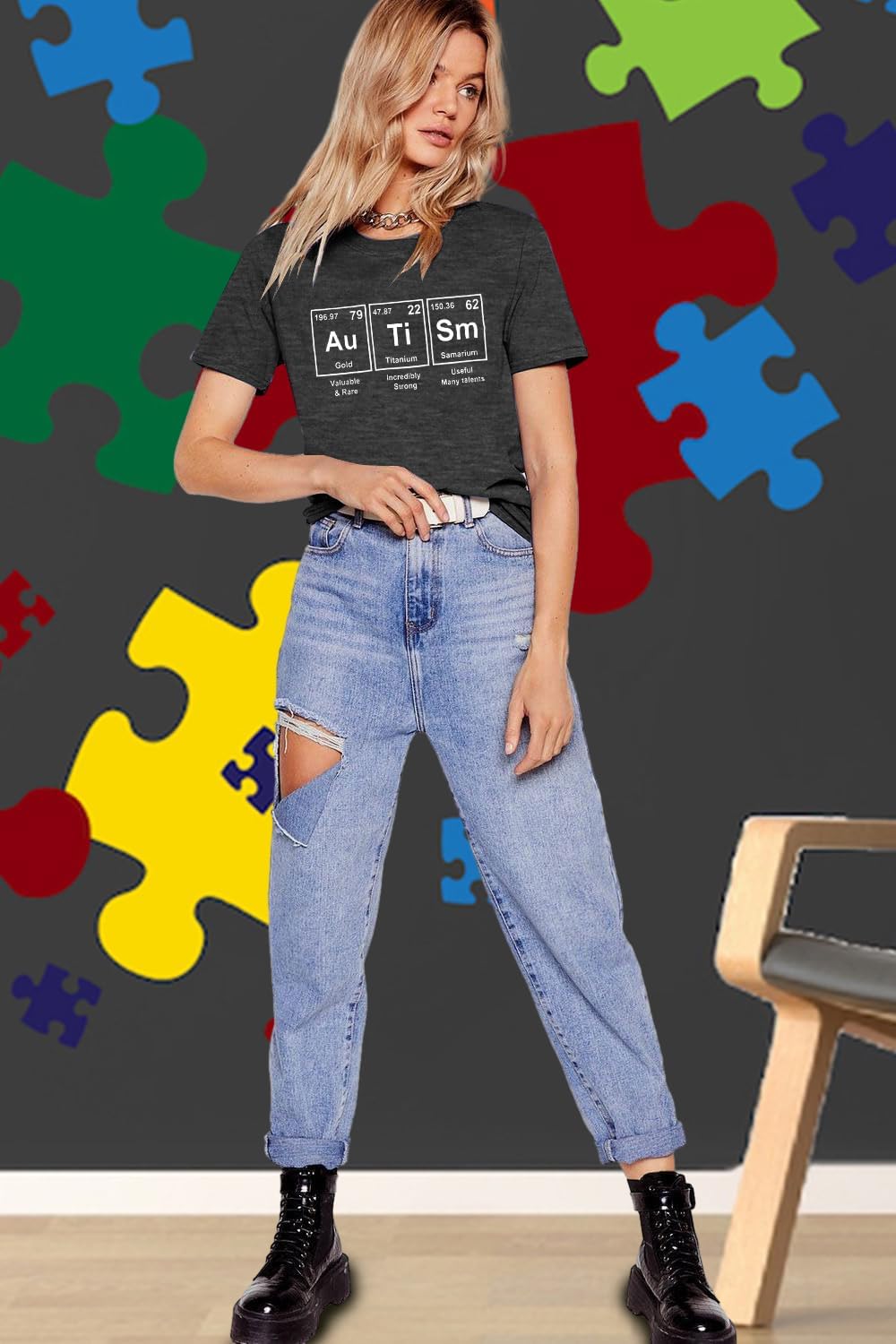 Autism Awareness Shirt Women: Inspirational Tshirts Special Educational T-Shirt Mental Health Tee Autistic Funny Graphic Tops