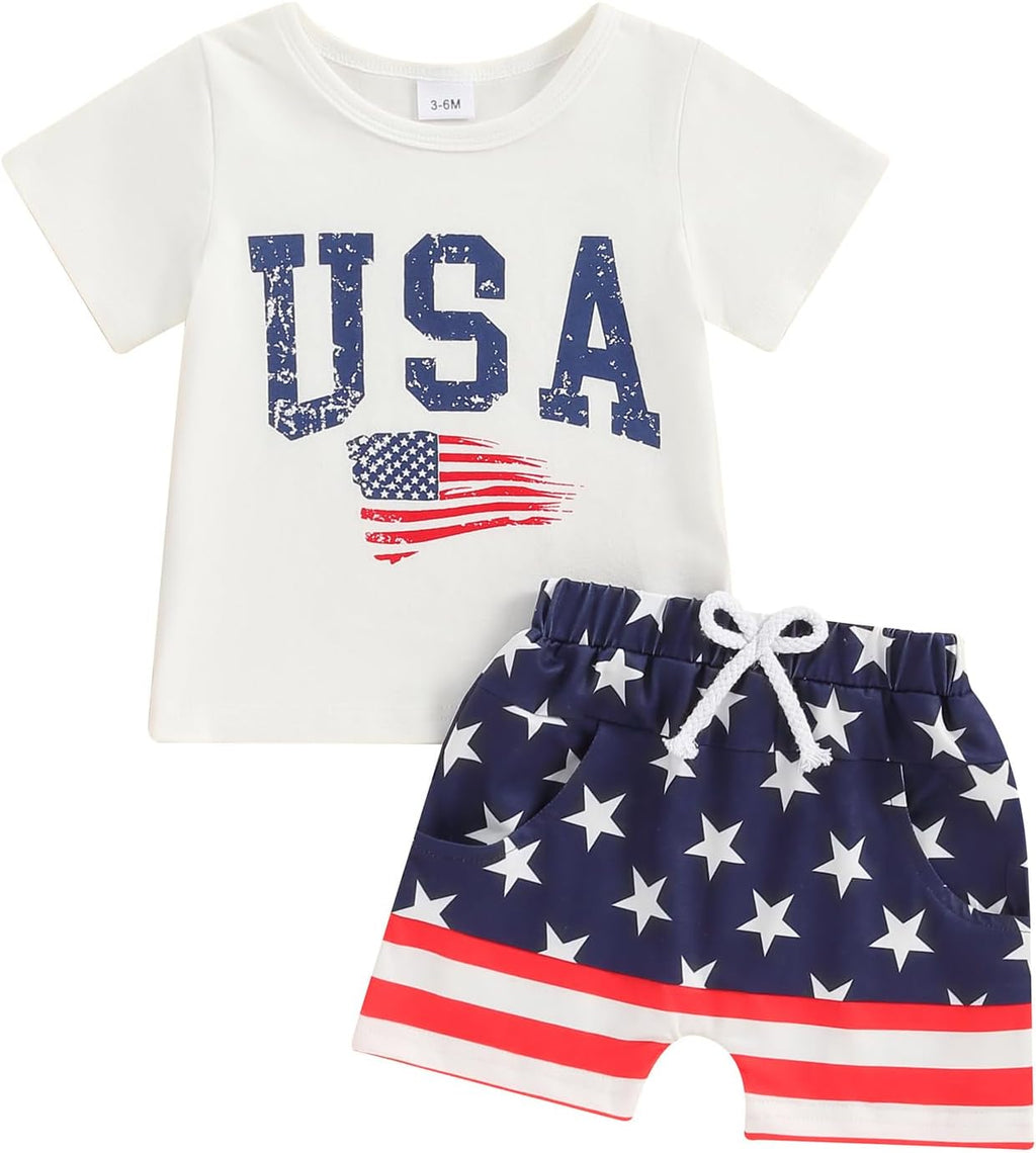 BemeyourBBs Toddler Baby Boy Summer Clothes Funny Letter T Shirt Elastic Waist Pockets Shorts Set 2 Piece Outfit
