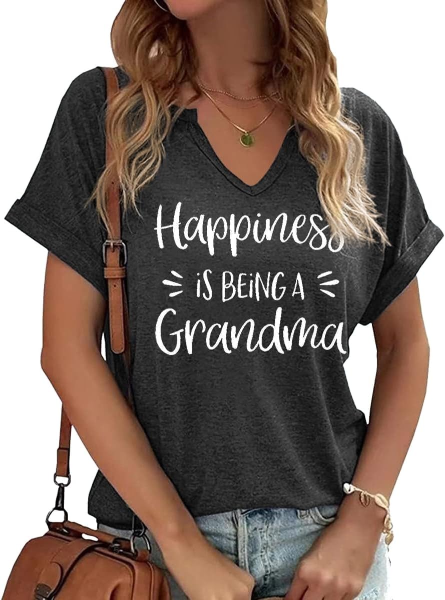 Mama V Neck Shirt Women Funny Mom Life T-Shirt Mother's Day Short Sleeve Graphic Tees Mama Gift Casual Tops Blouse Mother Shirt