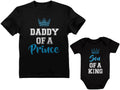 Tstars Daddy of a Prince Son of a King Matching Shirts Gifts for New Dads Fathers Day Dad Shirt and Baby Bodysuit Set