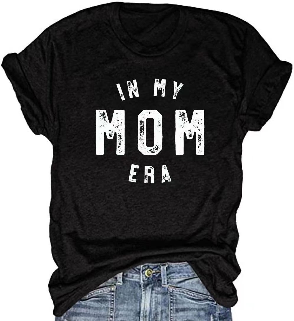 T-Shirt for Mama Women's Mom Life Graphic Tees Casual Cute Mother's Day Tops for Mommy