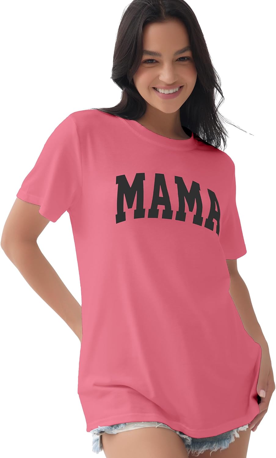 GGOV Mama Shirt Mom Letter Print Tops Mother's Day Shirts Gift Casual Tee Loose Fit Short Sleeve T Shirts