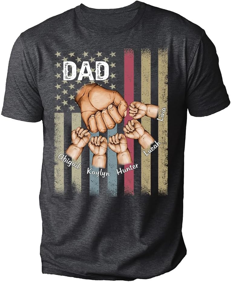 Personalized Shirt for Dad Shirt with Kids, Gifts for Dad Papa Shirts, Fathers Day Birthday Gifts, Gifts for Men Shirt