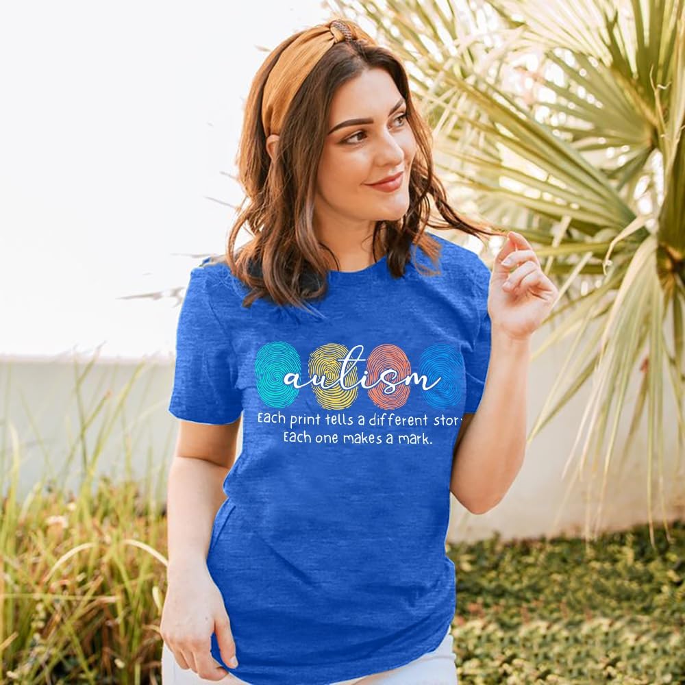 Autism Awareness Shirt Women Autism Acceptance Shirts Mental Health tee Casual Inspirational Short Sleeve Tops