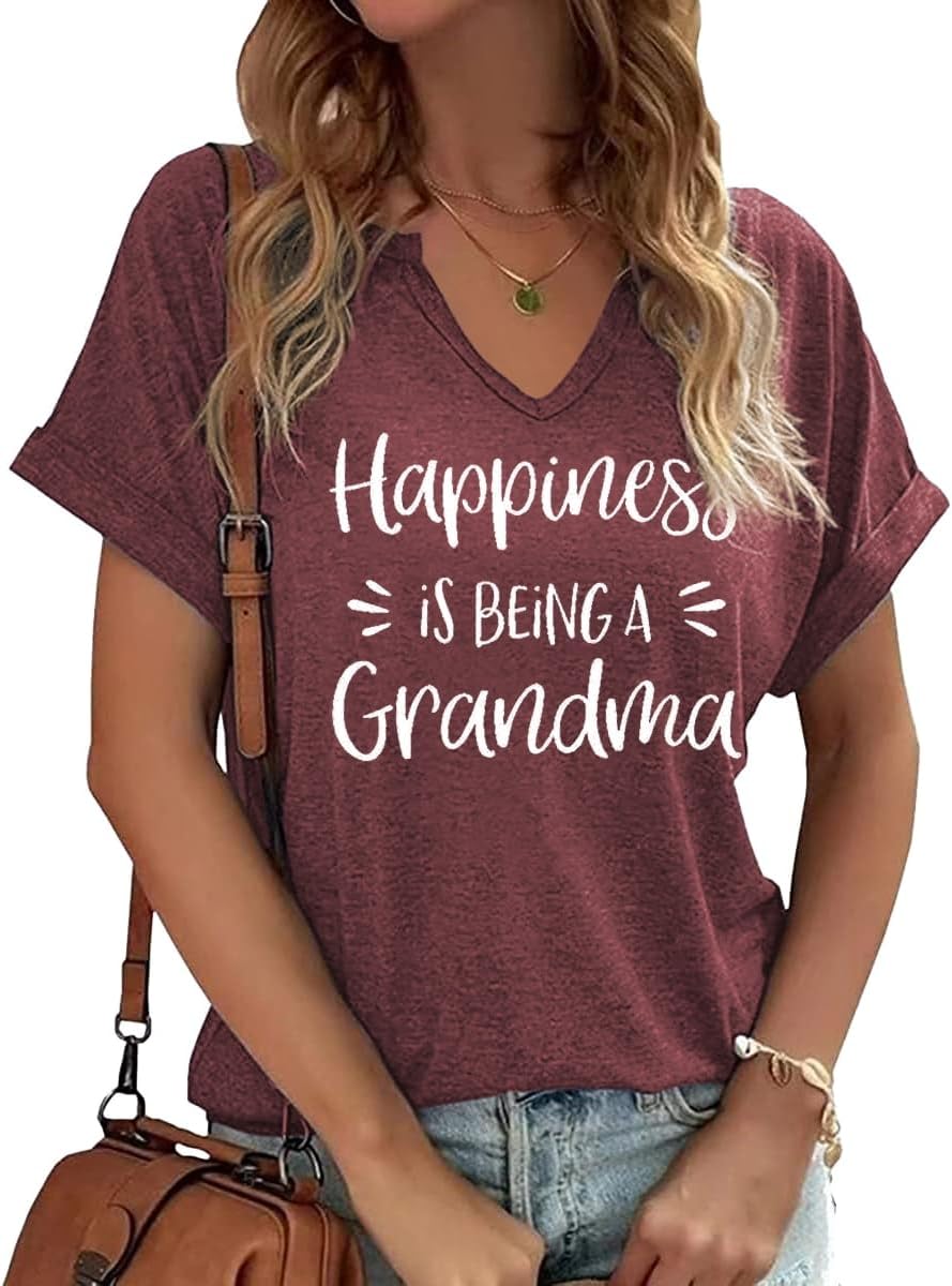 Mama V Neck Shirt Women Funny Mom Life T-Shirt Mother's Day Short Sleeve Graphic Tees Mama Gift Casual Tops Blouse Mother Shirt