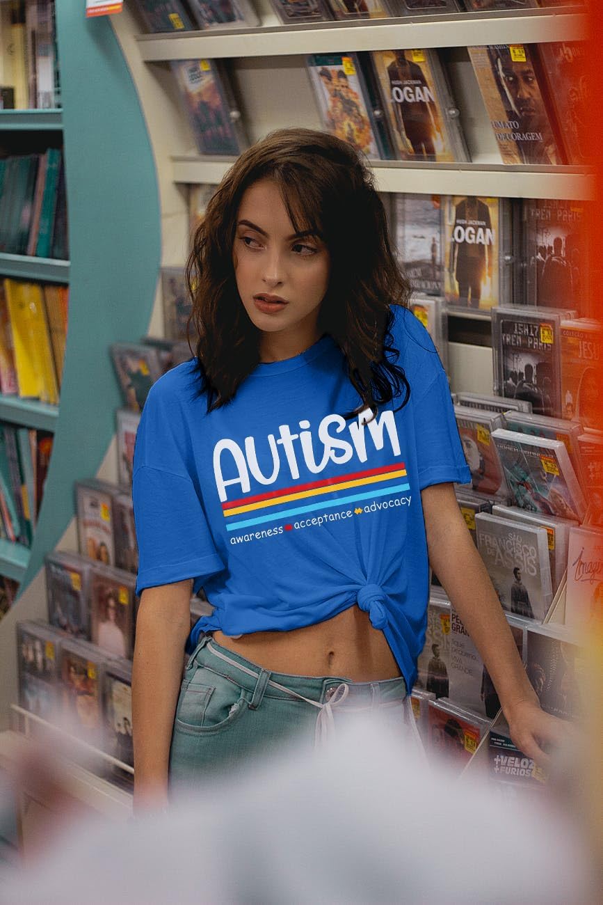 Autism Aawareness Shirt Women Autism Acceptance Shirts Mental Health Tees Casual Inspirational Short Sleeve Tee Tops