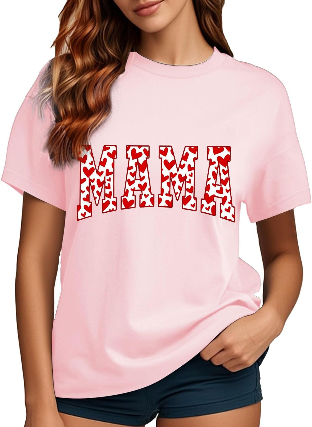 Mama Valentines Shirt Valentines Shirts for Women Valentines Tee Mama Womens Red Valentines Tops