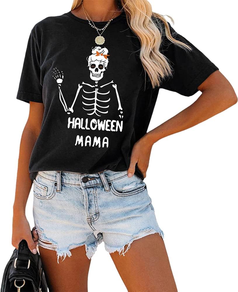 Womens Madre Leopard Print T-Shirts Short Sleeve Mama Shirts Cheetah Mom Graphic Tees Tops