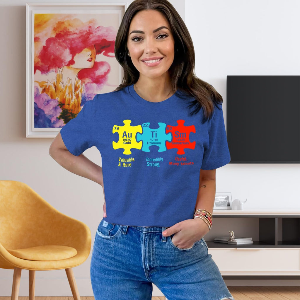 IFQ Autism Awareness Shirt for Women Autistic Support ASD T-Shirt Special Education Tee