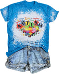 Autism Shirt Women Mental Health Shirt Autistic Graphic T Shirts Autism Awareness Puzzle Positive Bleached Tee Tops