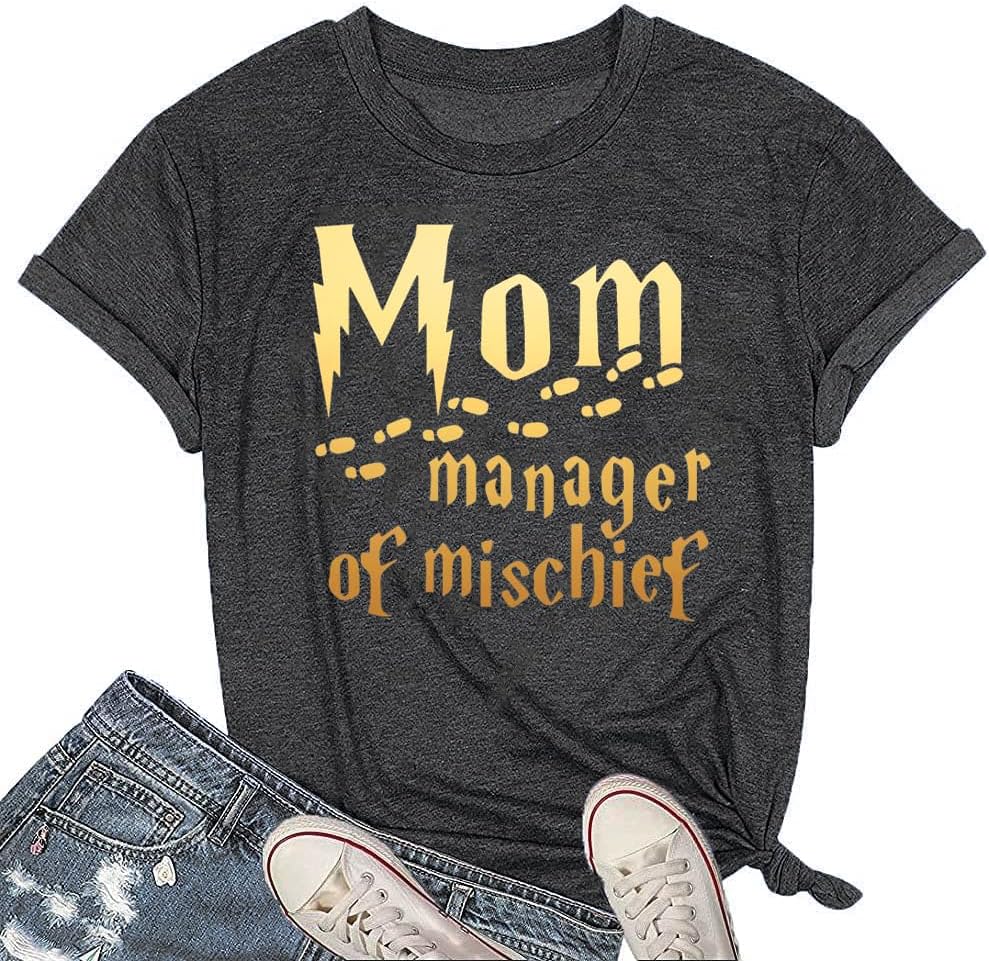 Funny Mom Shirt Women Mom Manager Shirt Magical Mama Shirt Mothers Day Short Sleeve Tee Tops