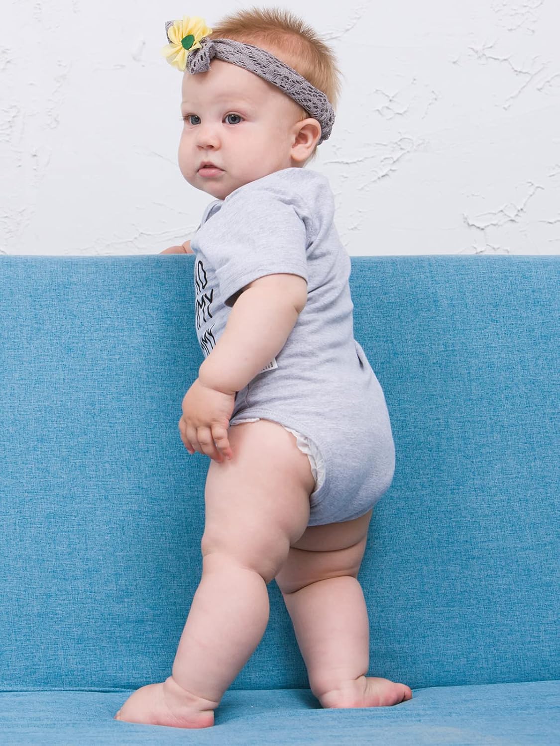 UNICOMIDEA Baby Boys Girls Romper Letter Printed Newborn Outfit Short Sleeve Bodysuits 0-12 Months