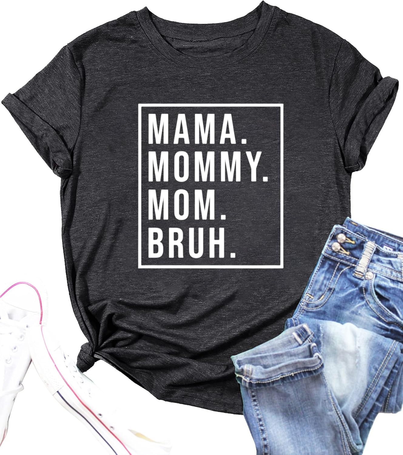 Mama Shirts for Women Mothers Day Mama Mommy Mom Bruh Graphic T Shirts Casual Tops Tee Gifts