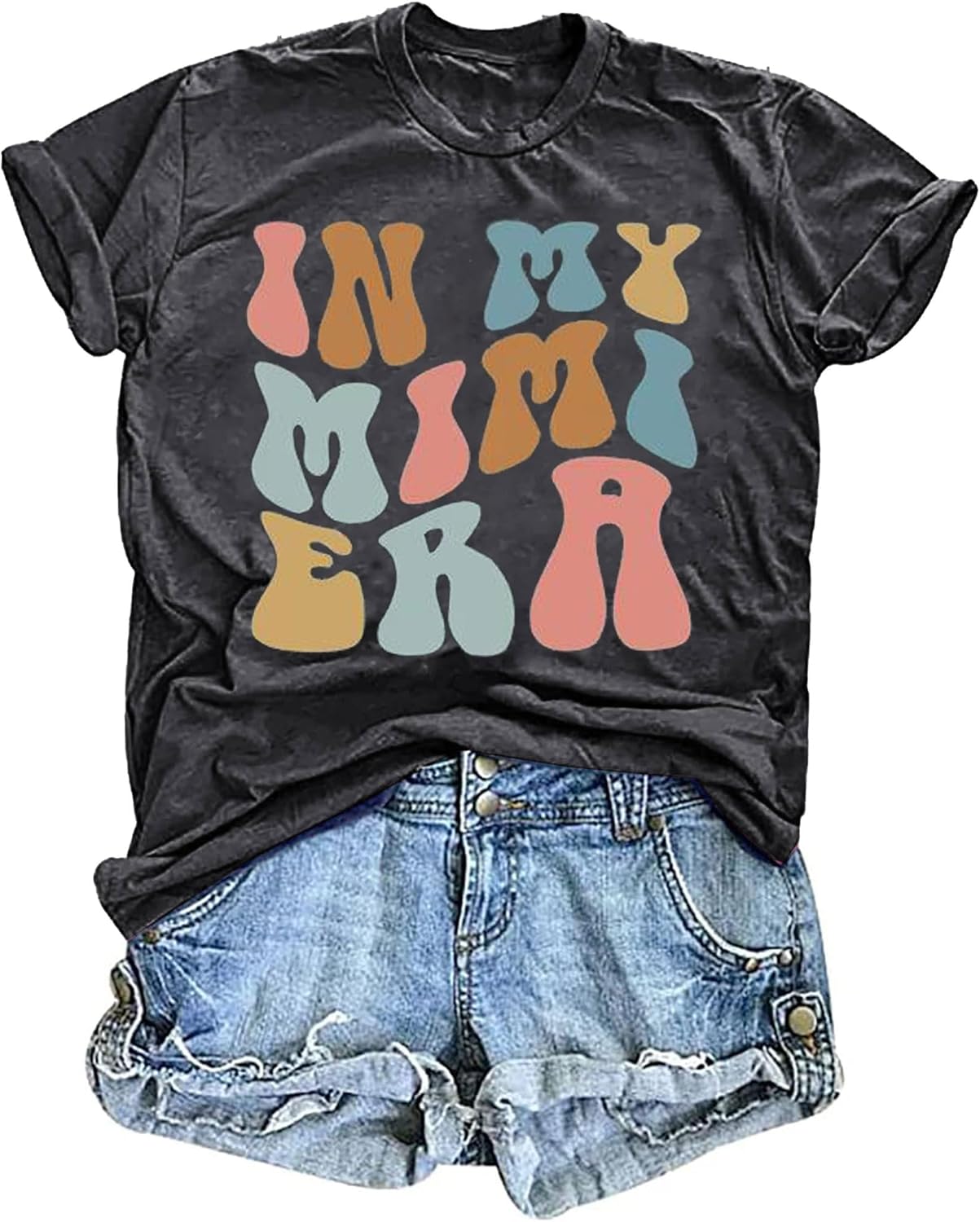 Mama Shirt Women Funny Letters Print Mother's Day Graphic Tees in My Mama Era Shirt Mom Life Casual T-Shirt Tops