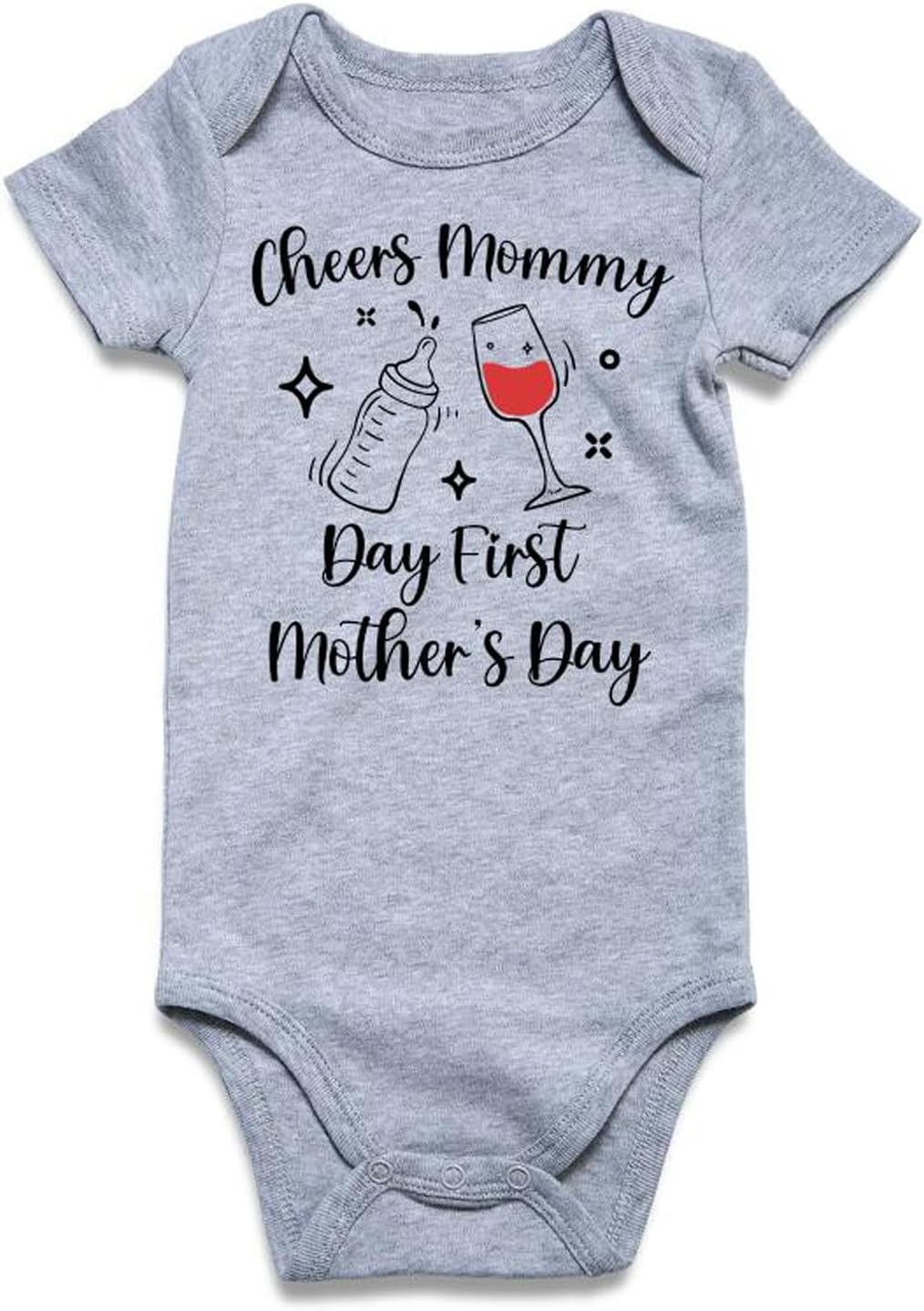 UNICOMIDEA Baby Boys Girls Romper Letter Printed Newborn Outfit Short Sleeve Bodysuits 0-12 Months