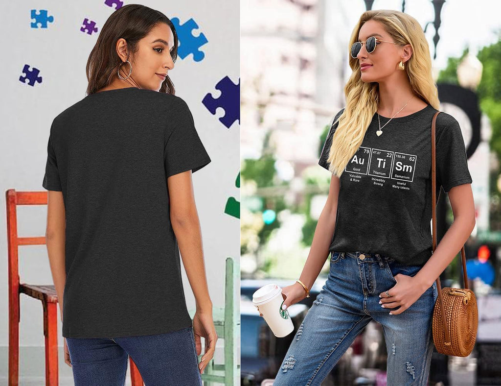 Autism Awareness Shirt Women: Inspirational Tshirts Special Educational T-Shirt Mental Health Tee Autistic Funny Graphic Tops