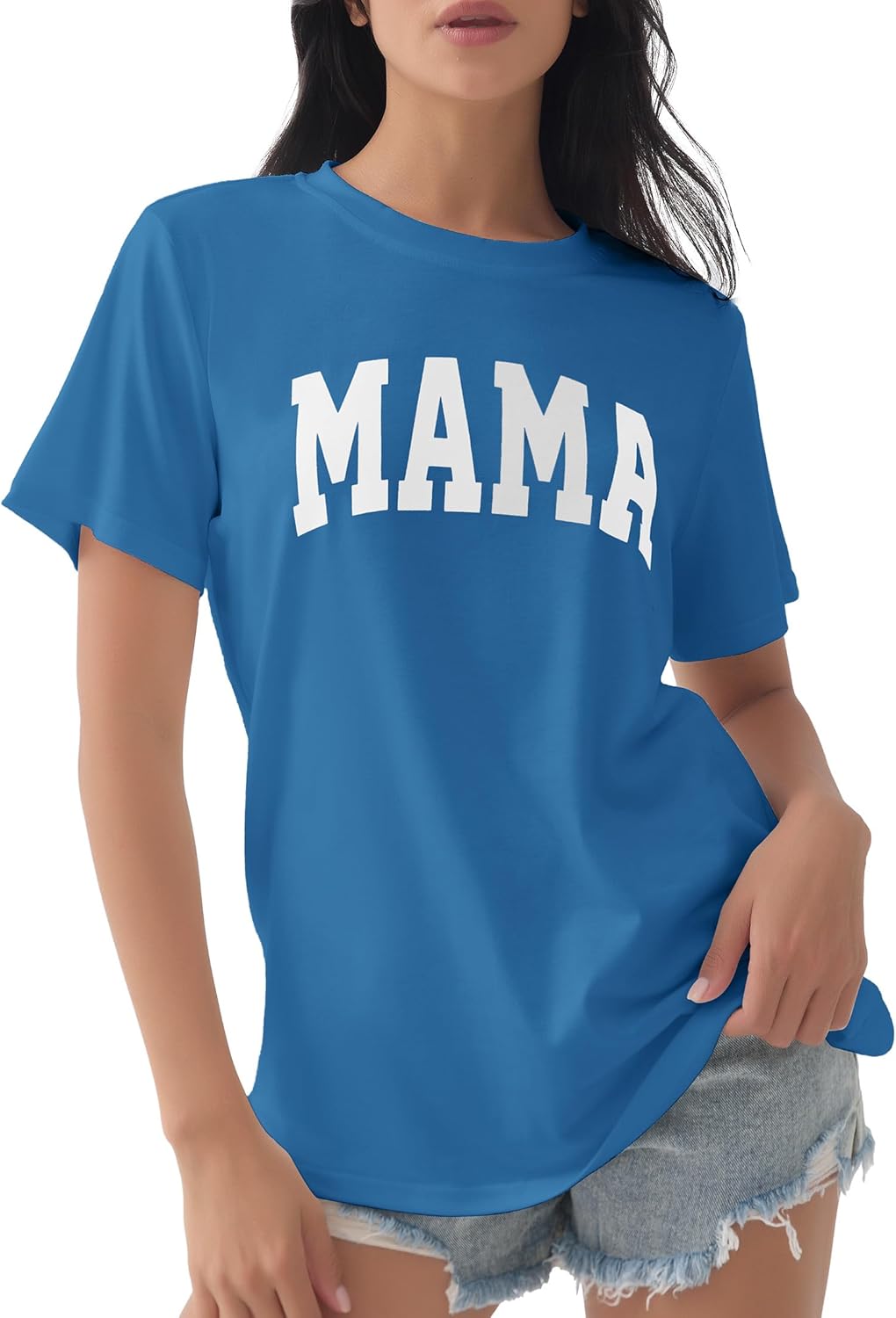 GGOV Mama Shirt Mom Letter Print Tops Mother's Day Shirts Gift Casual Tee Loose Fit Short Sleeve T Shirts