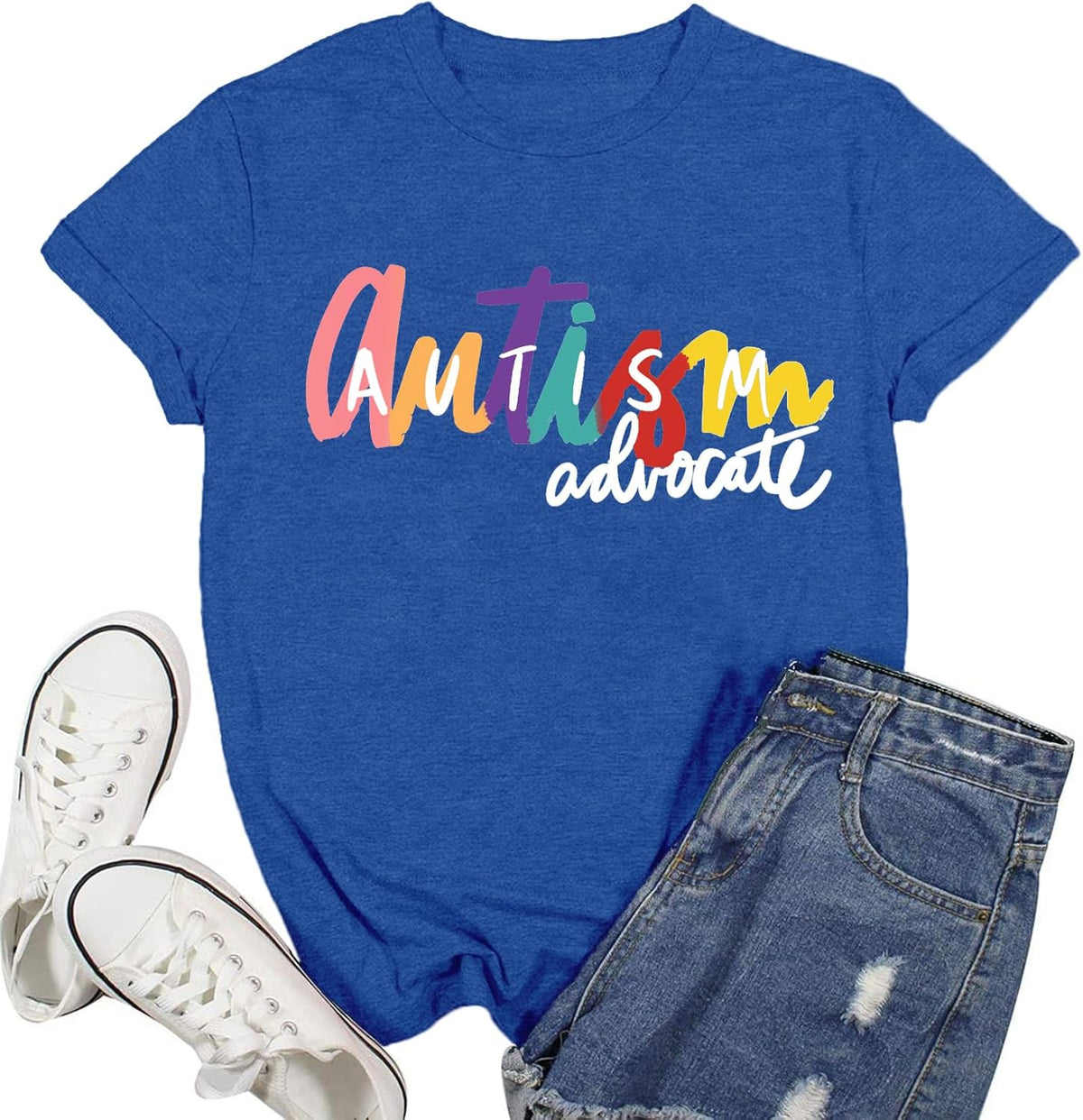 Ascrazy Autism Awareness Shirt for Women Autism Acceptance Love Tshirt Inspirational Neurodiversity Tee Top