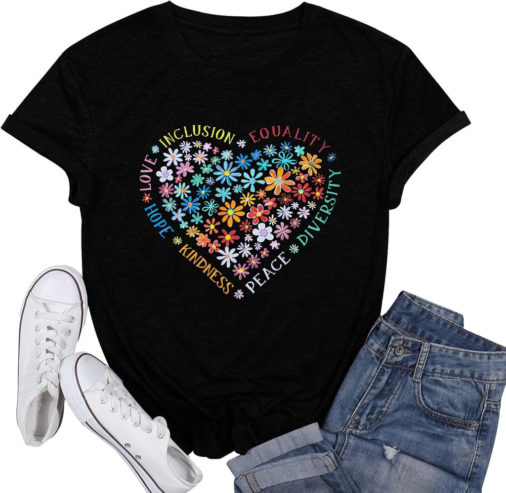 Autism Awareness Shirt Women Special Education Teacher T-Shirt Inspirational Graphic Tee Casual Top