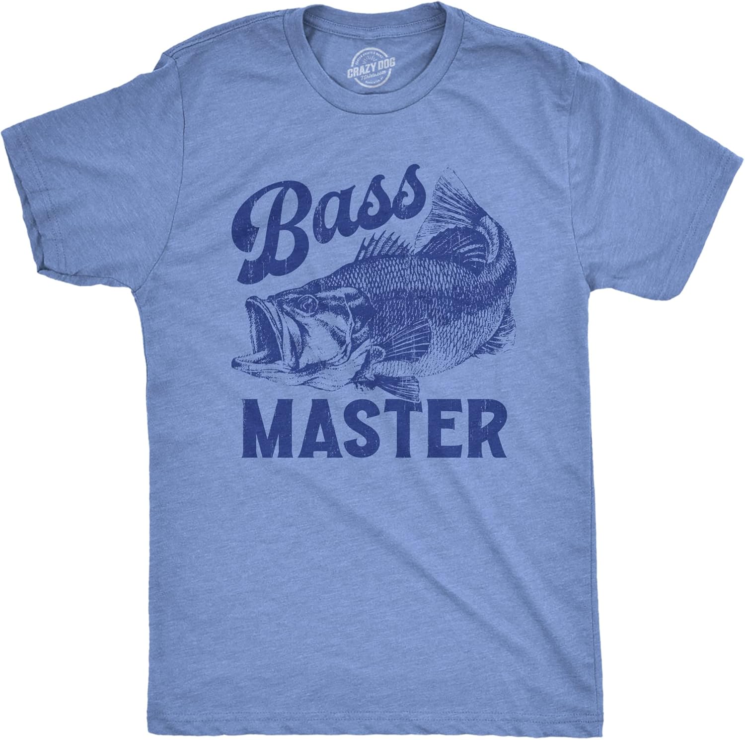 Crazy Dog Mens T Shirt Funny Fishing Joke Tees Novelty Fisherman Shirts