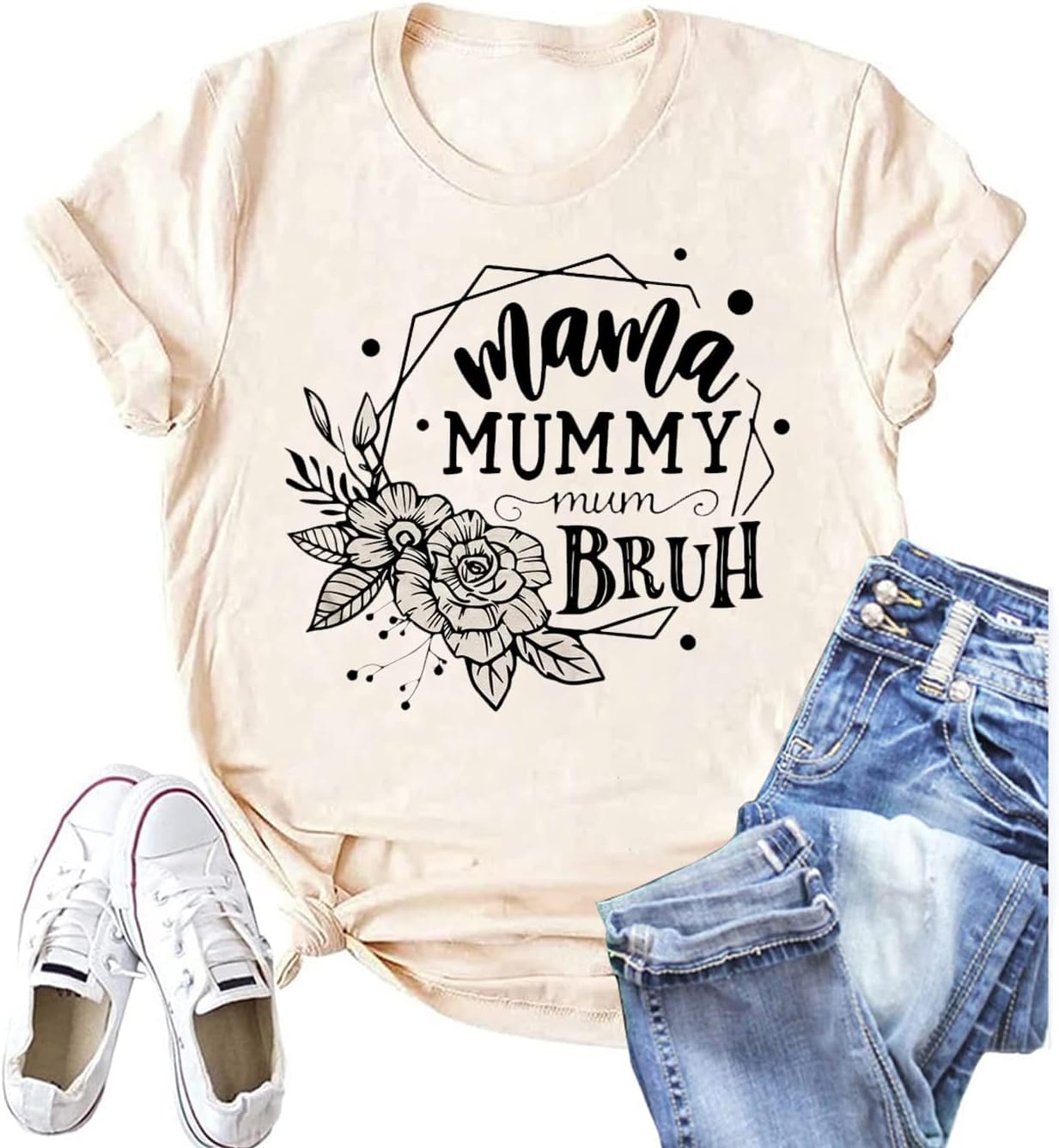 Mama Shirts for Women Mothers Day Mama Mommy Mom Bruh Graphic T Shirts Casual Tops Tee Gifts