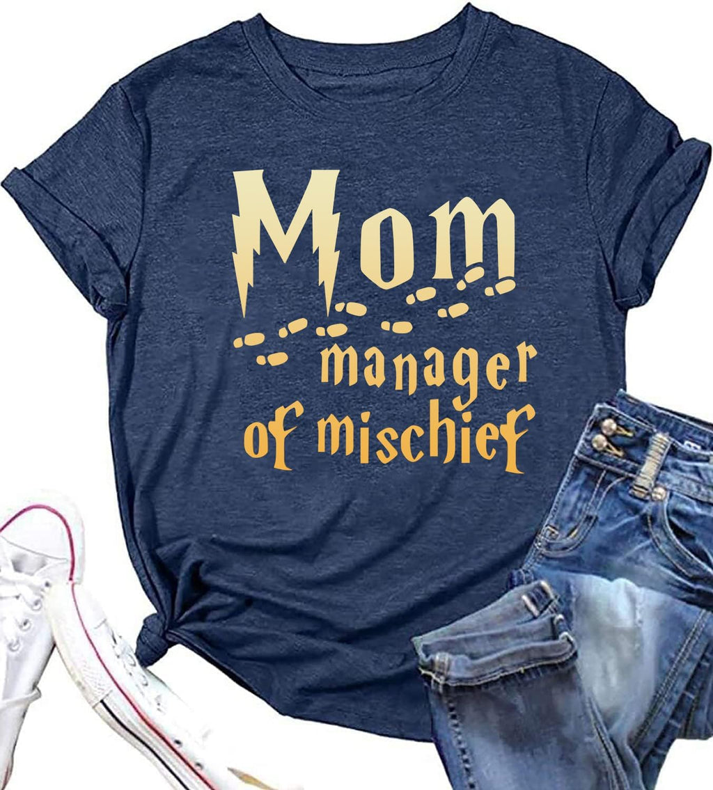 Funny Mom Shirt Women Mom Manager Shirt Magical Mama Shirt Mothers Day Short Sleeve Tee Tops