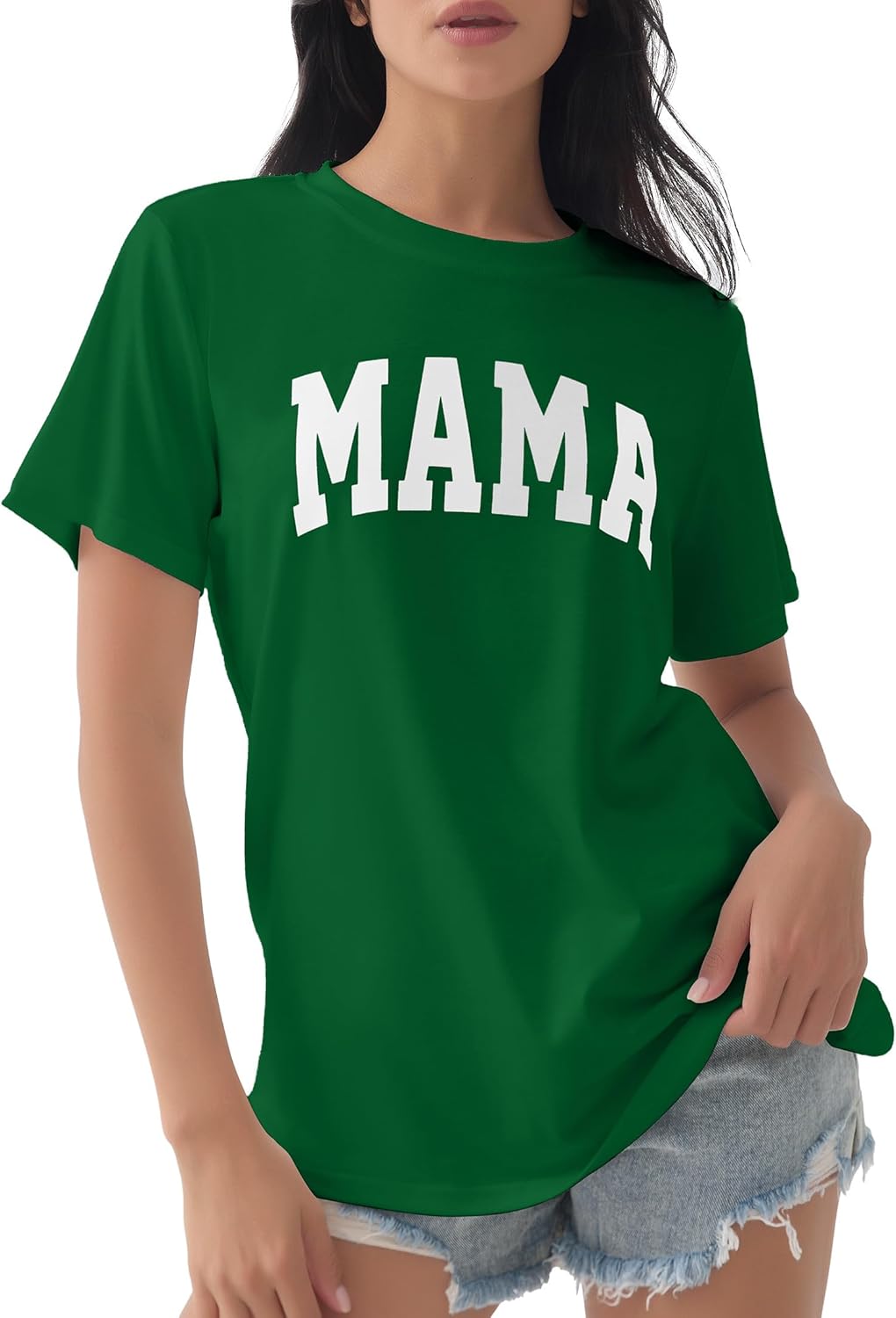 GGOV Mama Shirt Mom Letter Print Tops Mother's Day Shirts Gift Casual Tee Loose Fit Short Sleeve T Shirts