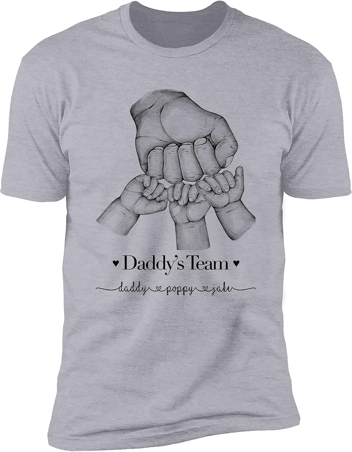 NAZENTI Personalized Fathers Day T-Shirt, Dad Papa Fist Bump Flag Shirt, Grandpa Papa Shirt, Gifts for Fathers Day