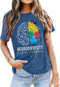 LUKYCILD Autism Awareness Shirt Women: Special Education Teacher Shirts - Neurodiversity Short Sleeve Tee Shirt