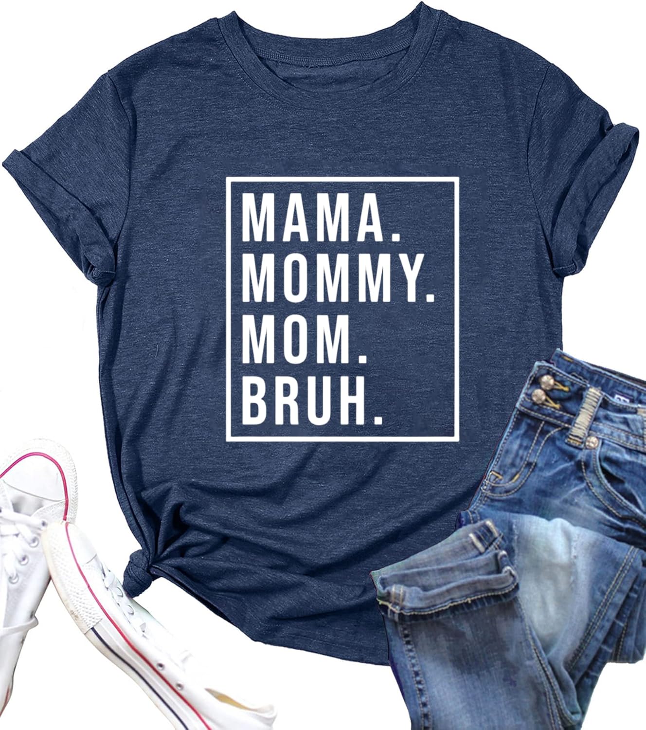 Mama Shirts for Women Mothers Day Mama Mommy Mom Bruh Graphic T Shirts Casual Tops Tee Gifts