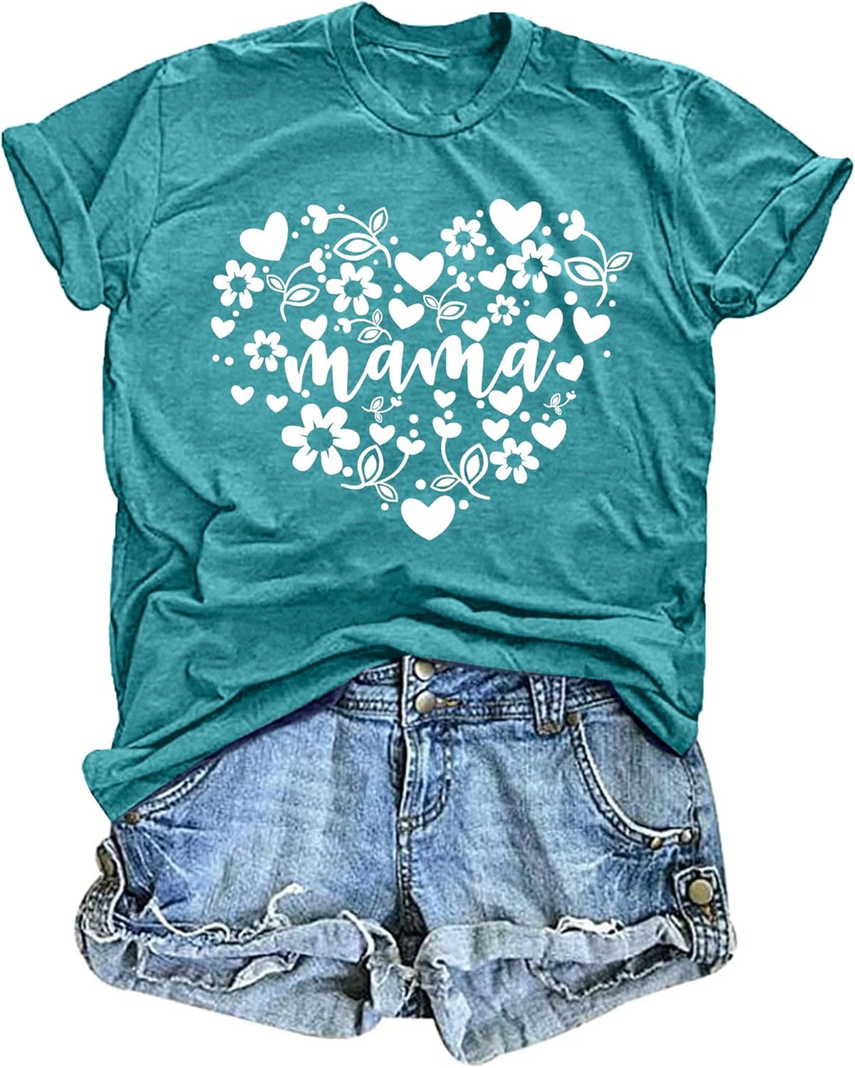 in My Mom Era Shirt Women: Mama T Shirt Mom Life Tops Funny Letter Print Casual Tees