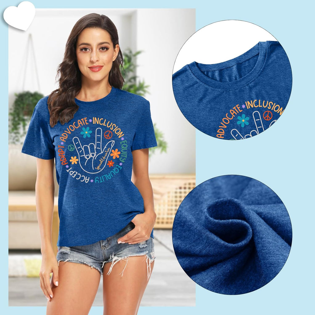 Special Education Teacher Shirts for Women SPED Teachers Graphic T-Shirts Teaching Life Gift Short Sleeve Tee Tops