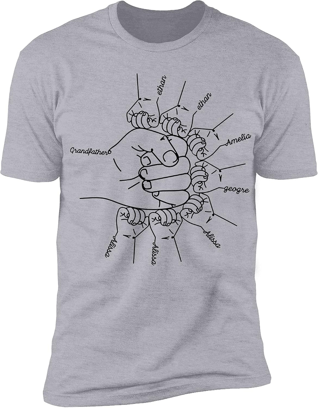NAZENTI Personalized Fathers Day T-Shirt, Dad Papa Fist Bump Flag Shirt, Grandpa Papa Shirt, Gifts for Fathers Day