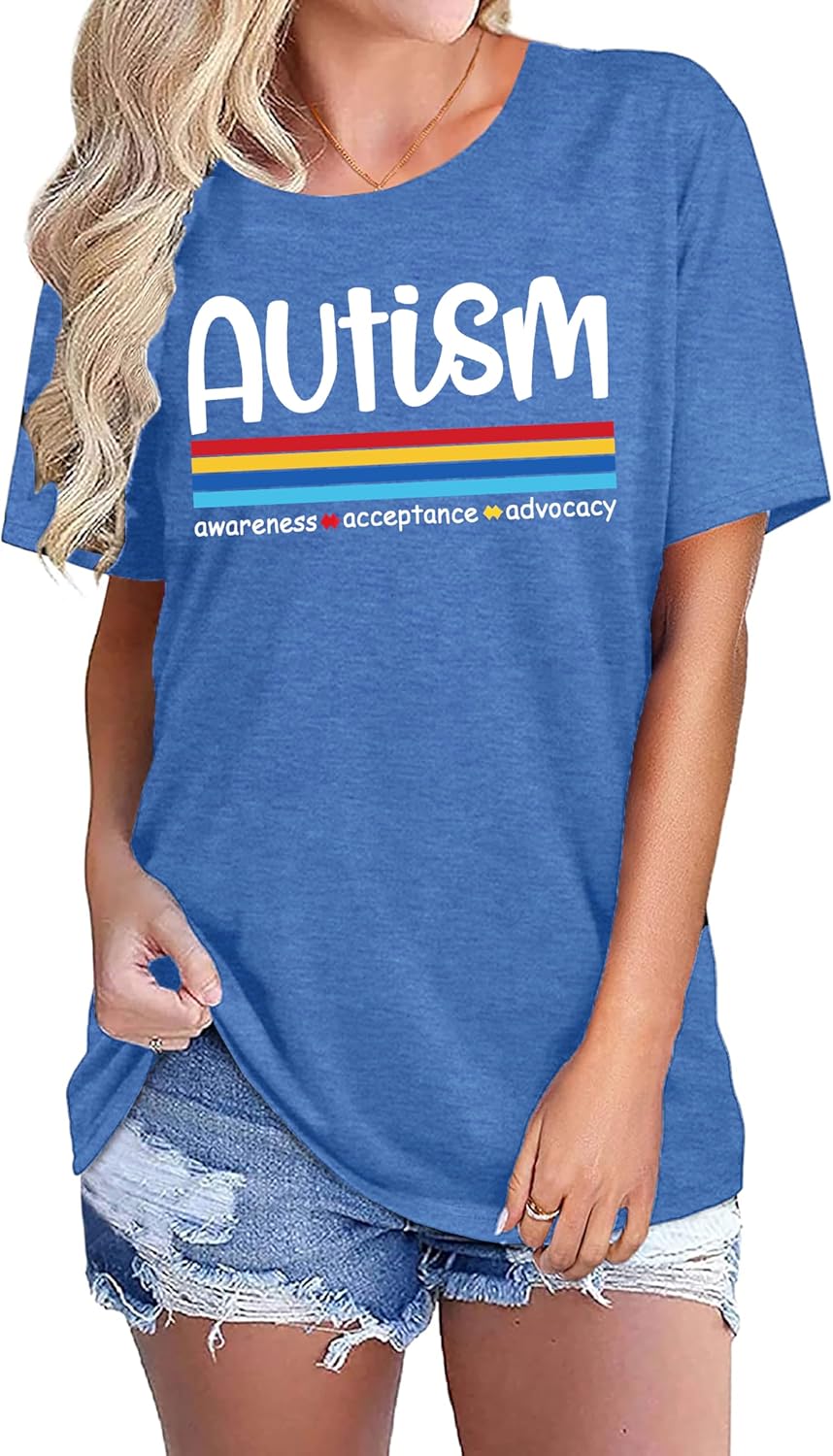 Autism Awareness Shirt Womens Autism Acceptance Shirt Be Kind Inspirational Shirt Autism Support Gift Tee Tops