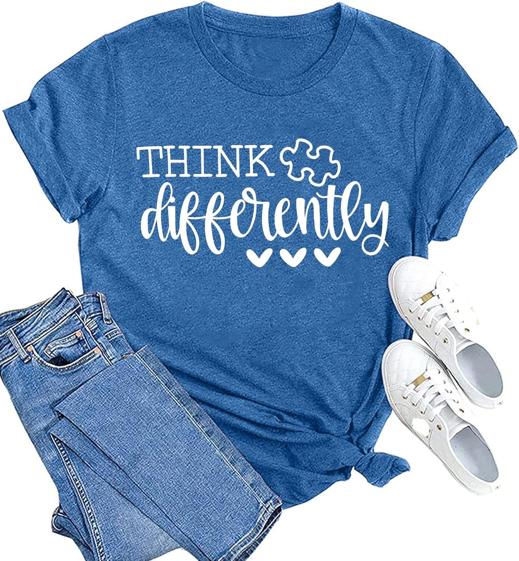 MAIHUN Autism Awareness Shirt for Women - Accept, Understand, Love Autism - Teacher Tshirt - Support Month Tee