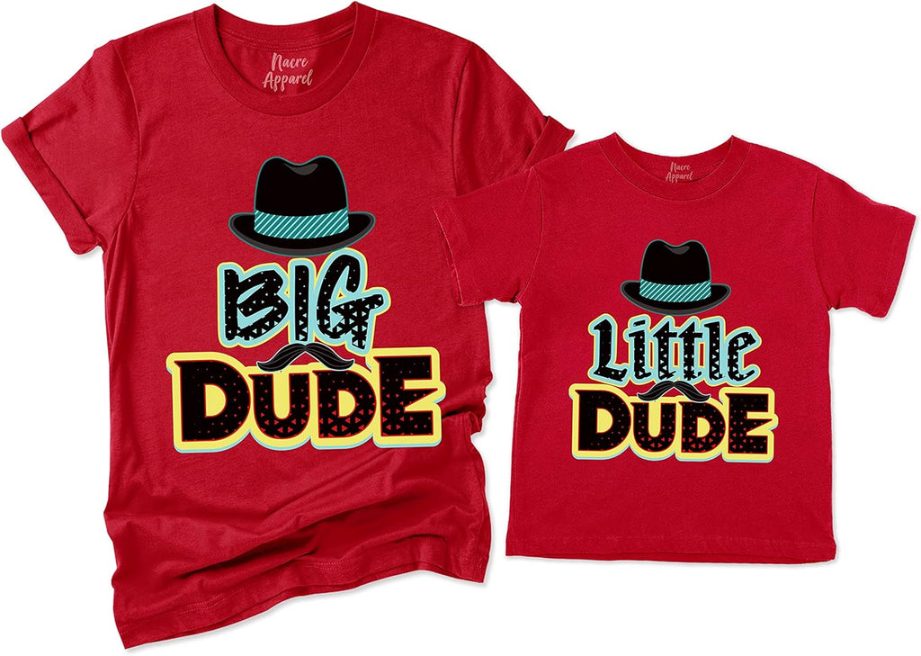 NACRE APPAREL Big Dude Little Dude Matching Dad and Me Best Friend Father's Day Father and Son