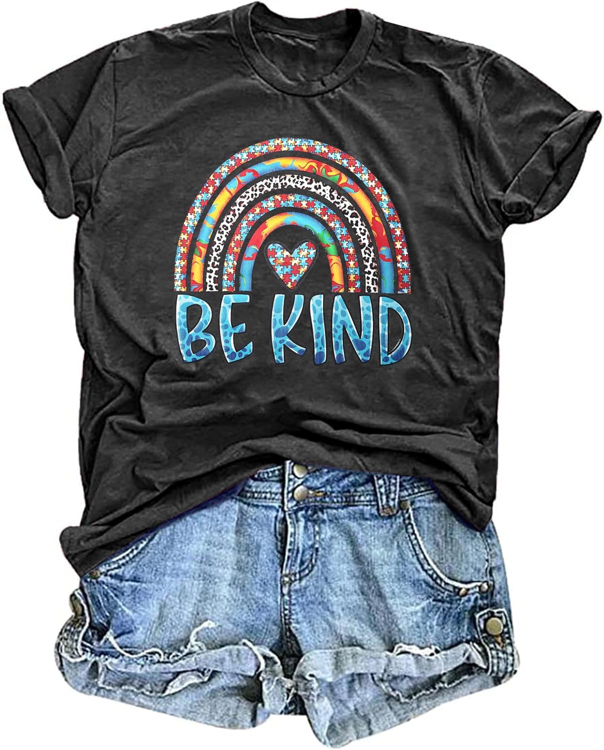 Autism Awareness Shirt Women Autism Support Tops Women Rainbow Mental Health Tshirt Special Education Tee