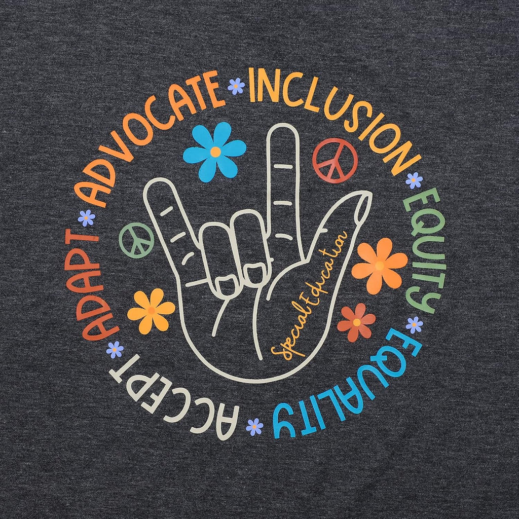 Autism Awareness Shirt Women Special Education Teacher T-Shirt Inspirational Graphic Tee Casual Top