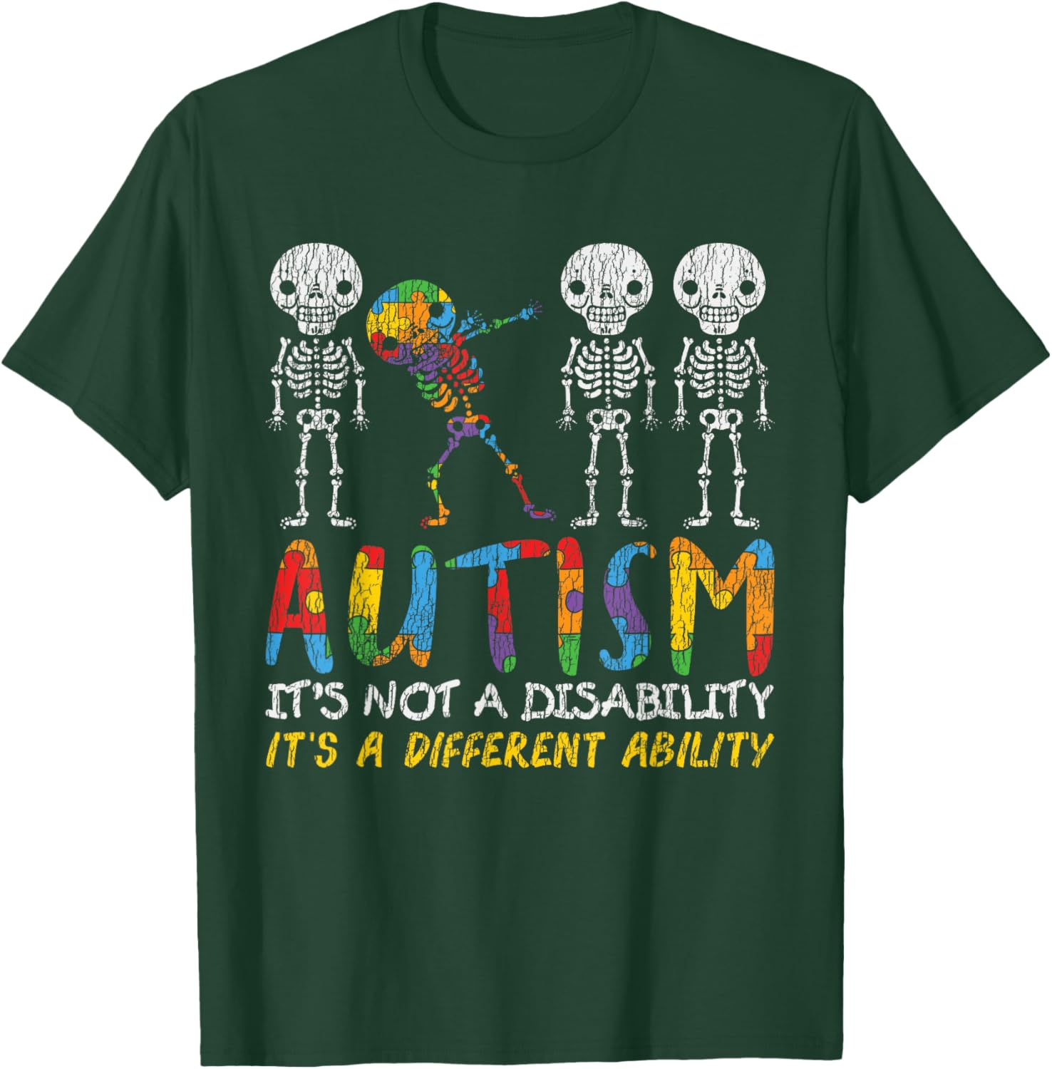 Autism Awerness - Skeleton Dabbing Autistic Kids Awareness