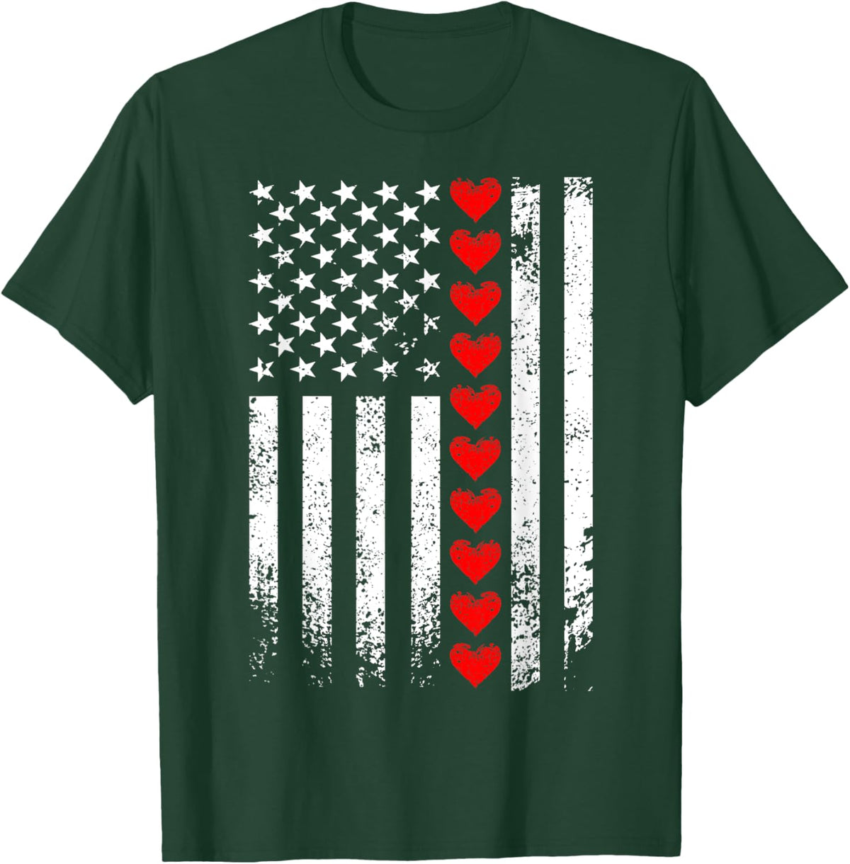 Vintage Valentines Day American Flag Hearts Mens Boys Kids