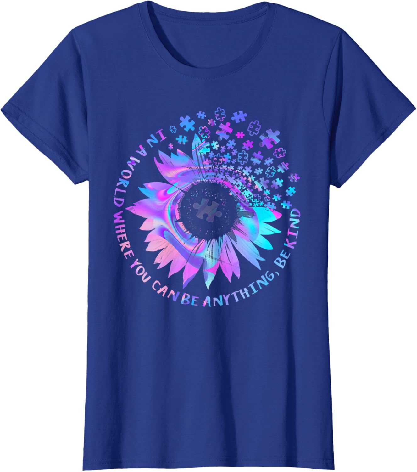 Be Kind Autism Awareness Kindness Sunflower Tie Dye Puzzle